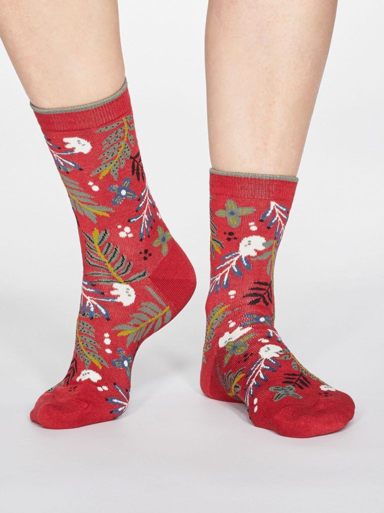 Thought dámské bambusové ponožky nelly červené