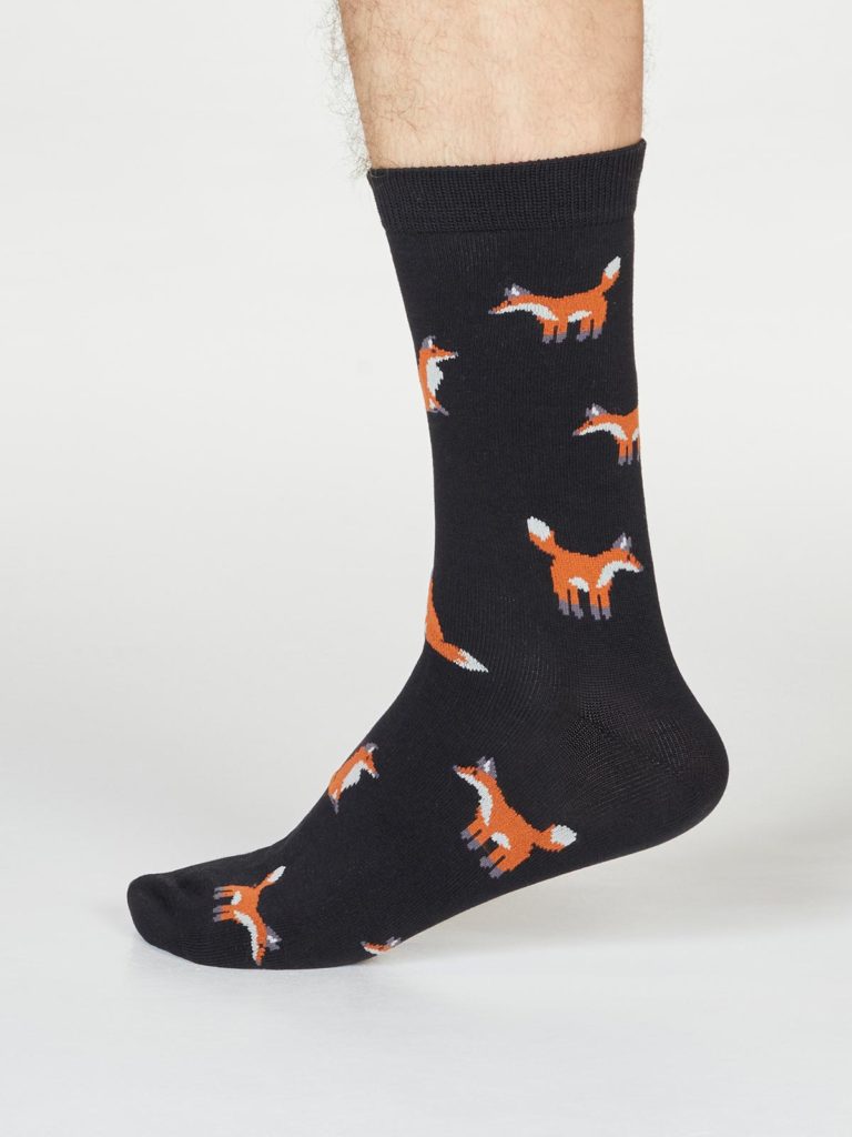 Thought pánské bambusové ponožky syd fox černé