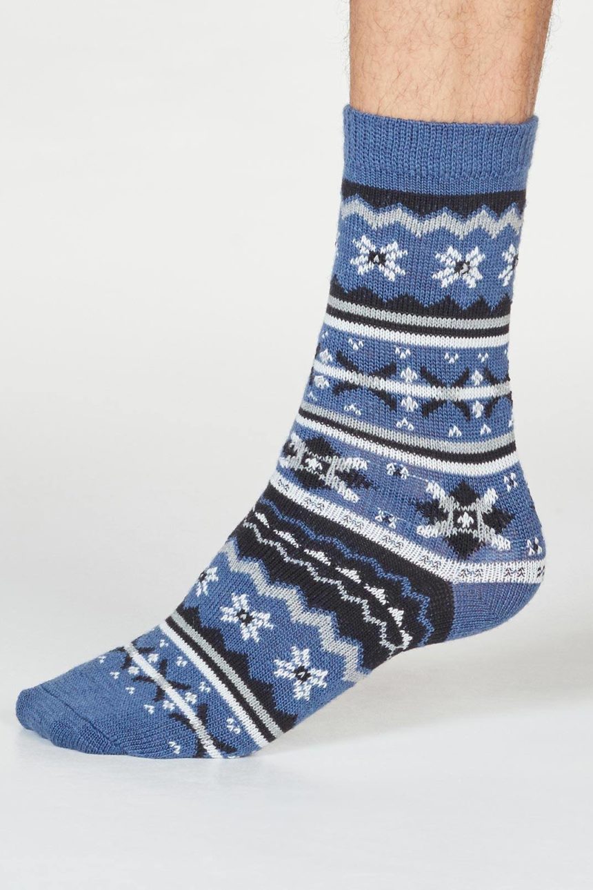 Thought pánské vlněné ponožky hendry modré
