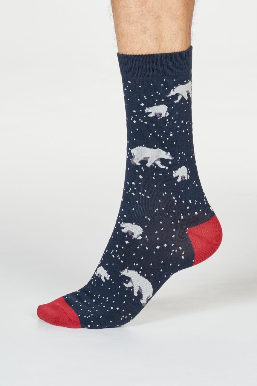 Thought pánské ponožky lon polar bear navy