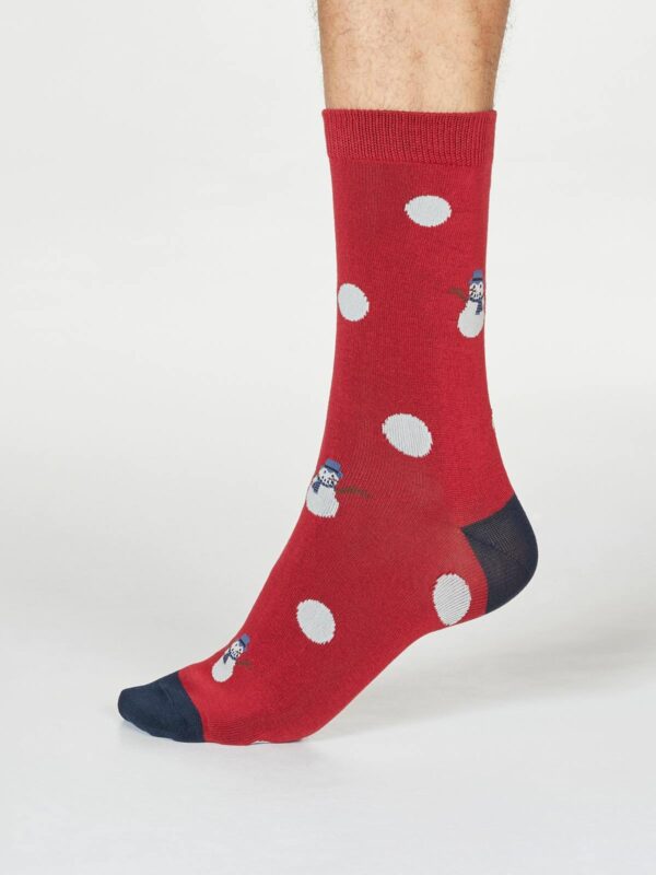 Thought pánské ponožky markus snowman červené