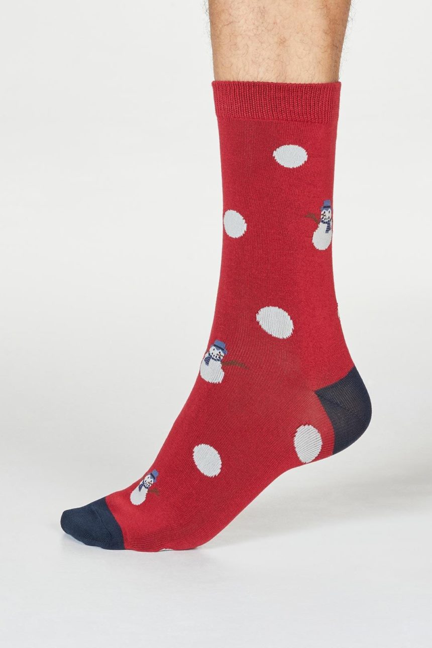Thought pánské ponožky markus snowman červené