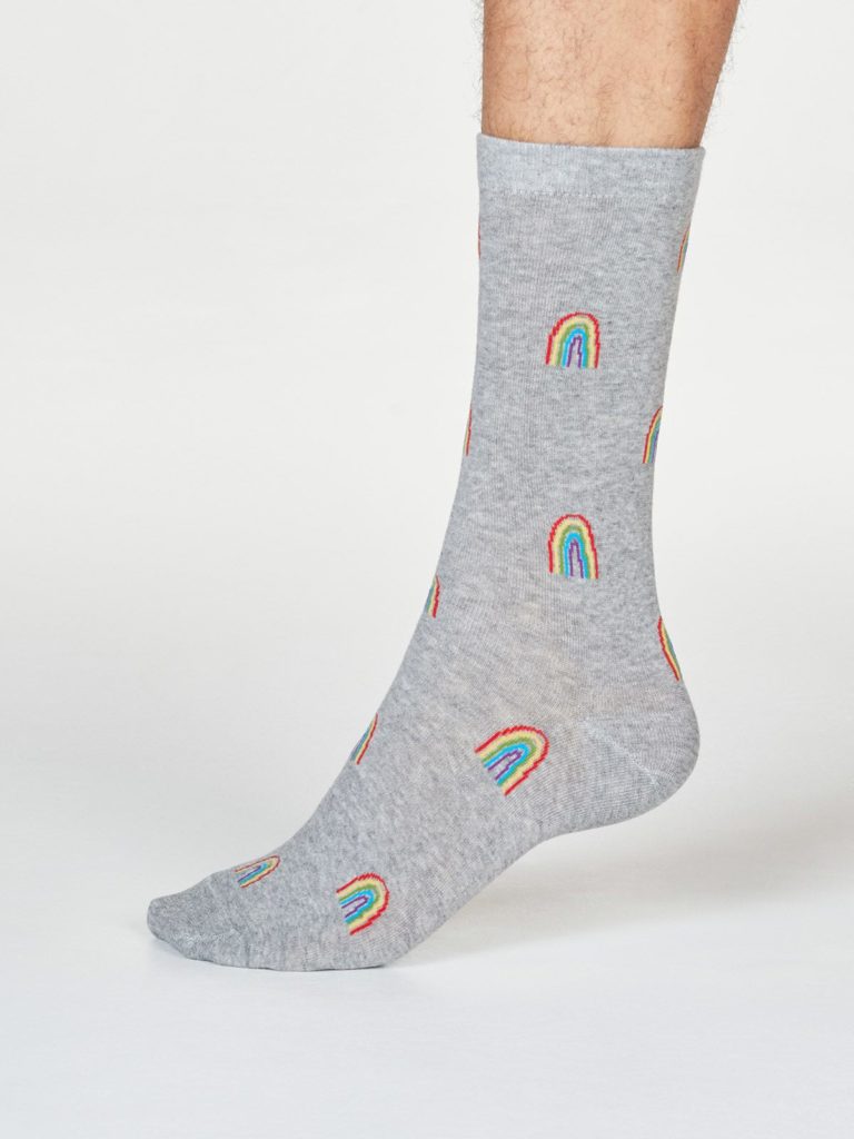 Thought pánské bavlněné ponožky rainbow šedé