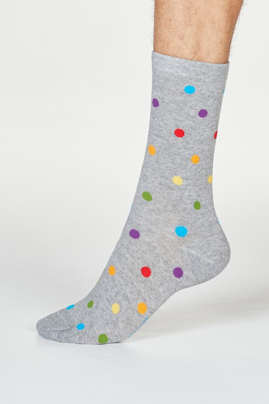 Thought pánské bavlněné ponožky rainbow spot šedé