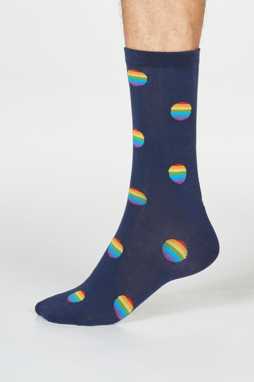 Thought pánské bavlněné ponožky rainbow spot modré