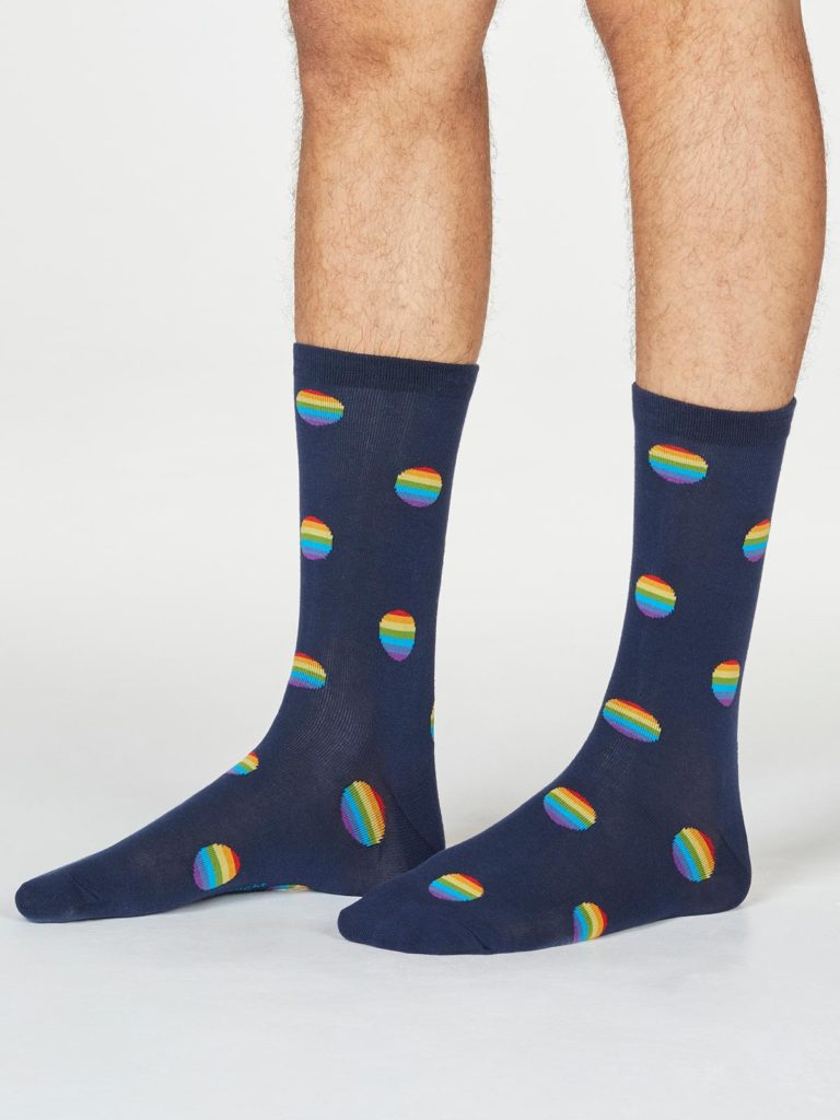 Thought pánské bavlněné ponožky rainbow spot modré