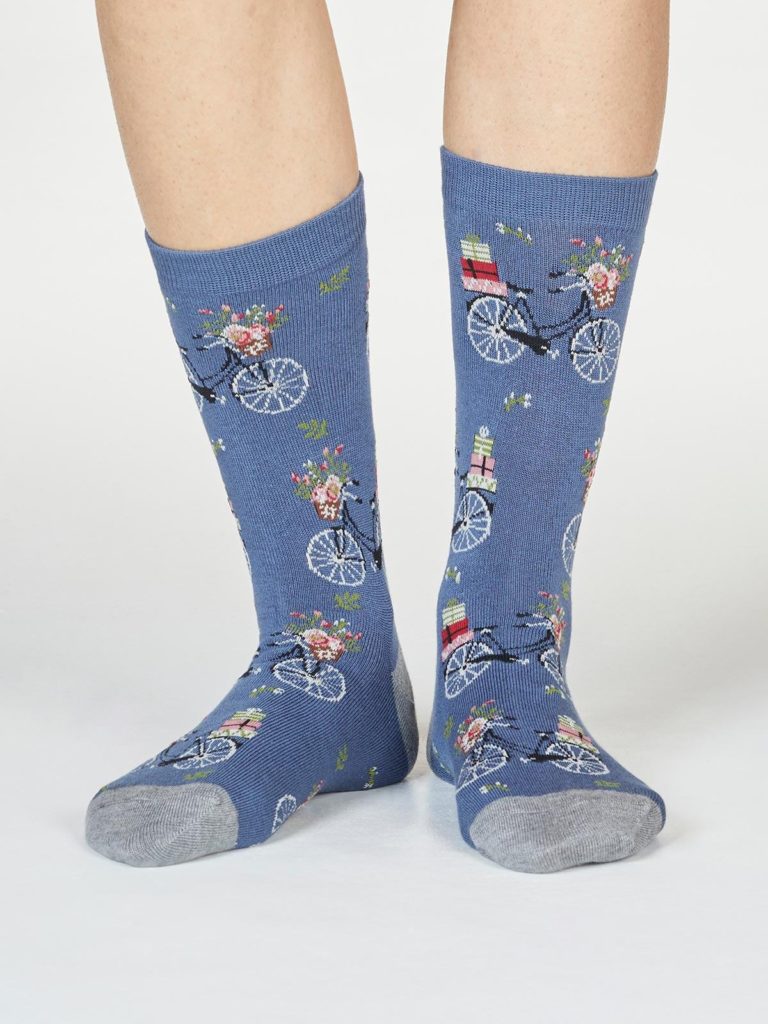 Thought dámské bambusové ponožky helen bike modré