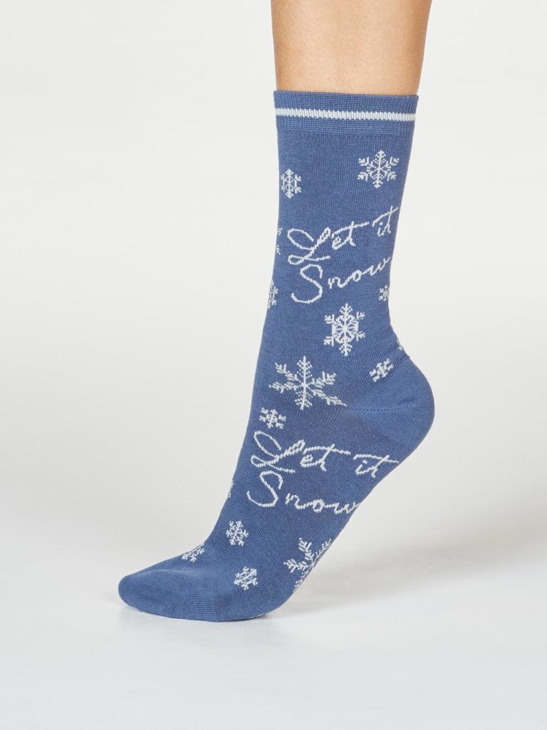 Thought dámské bambusové ponožky bobbie snow modré
