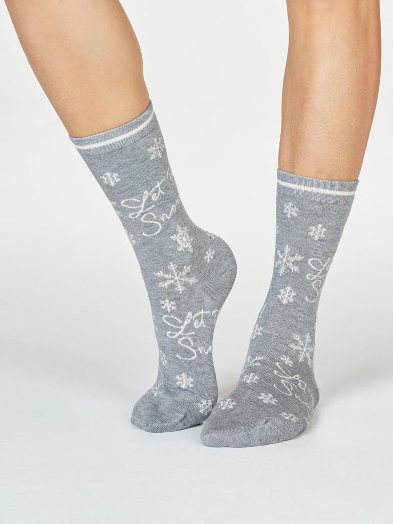 Thought dámské bambusové ponožky bobbie snow sv. šedé