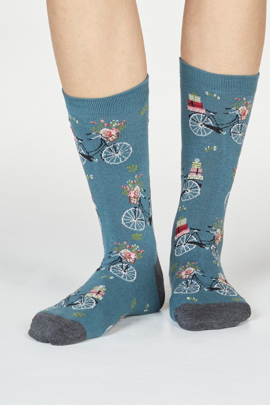 Thought dámské bambusové ponožky helen bike zelené