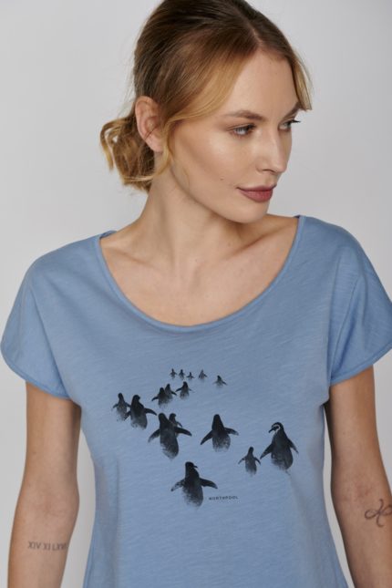 Greenbomb tričko penguin walk modré