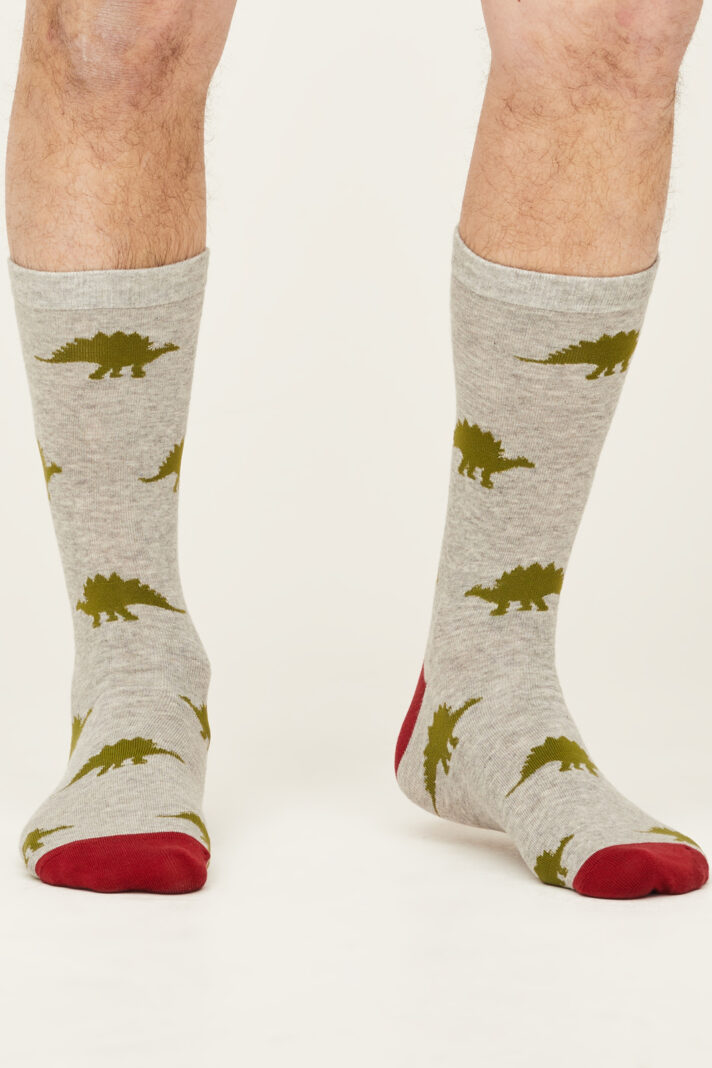 Thought pánské ponožky dinosaur mid gray marle