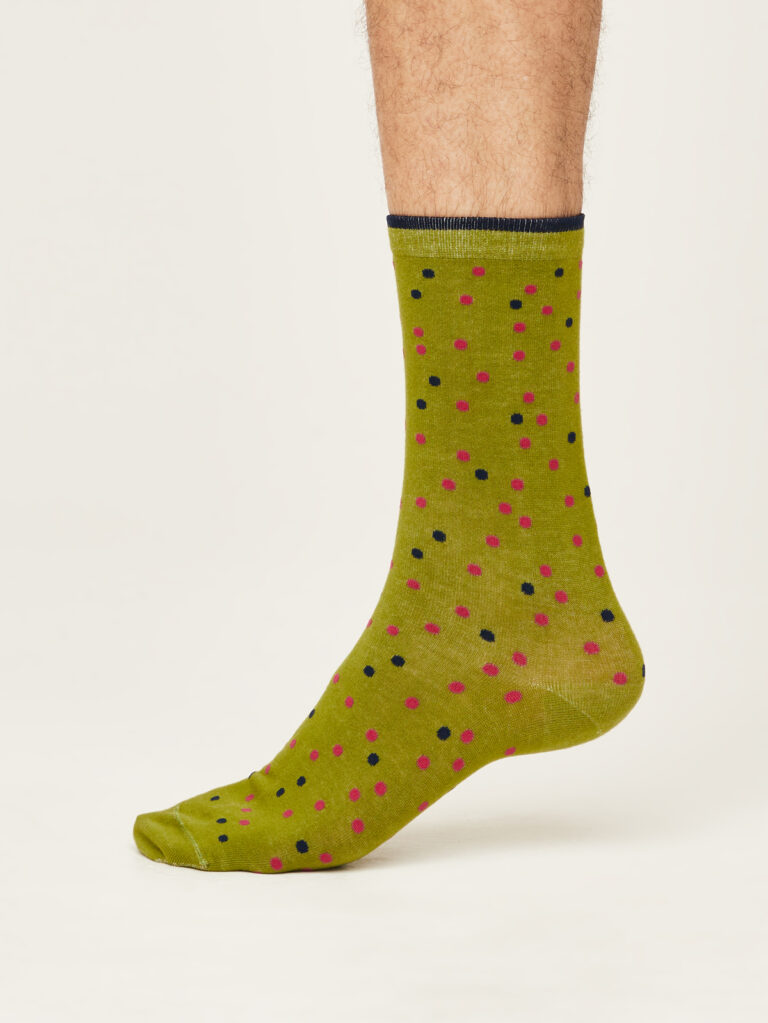 Thought pánské ponožky spotty olive green