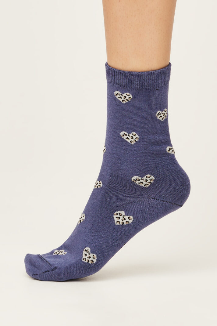 Thought dámské bambusové ponožky leopard heart blueberry