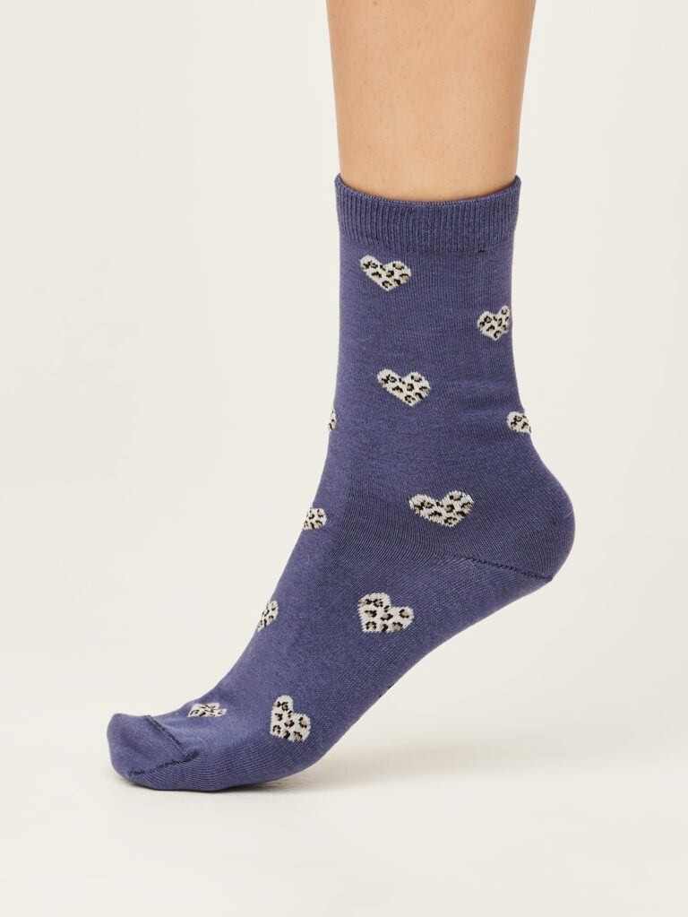 Thought dámské bambusové ponožky leopard heart blueberry