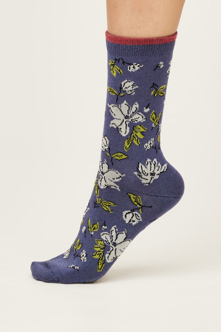 Thought dámské bambusové ponožky sketchy floral blueberry