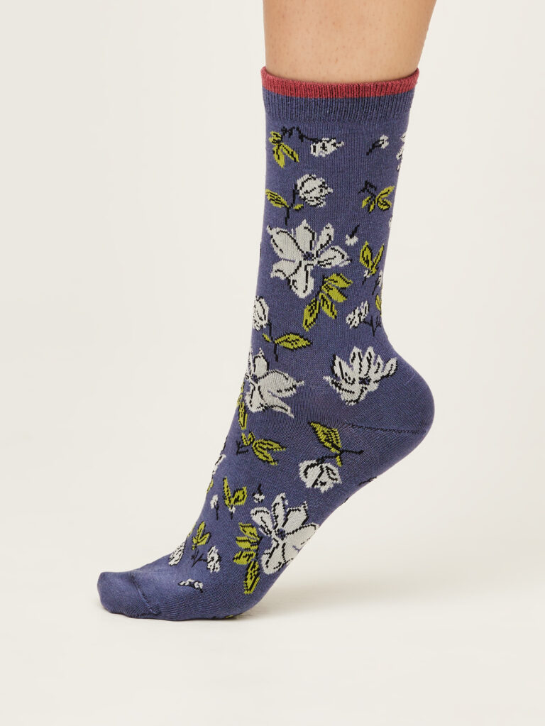 Thought dámské bambusové ponožky sketchy floral blueberry