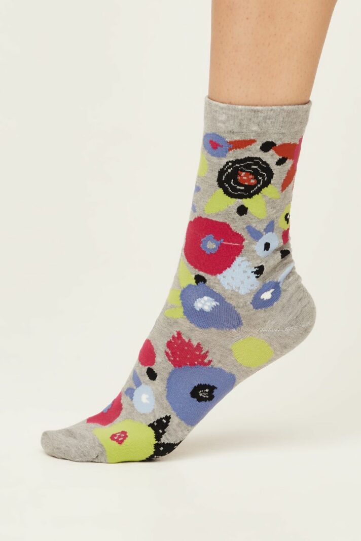 Thought dámské ponožky abstract floral gray marle