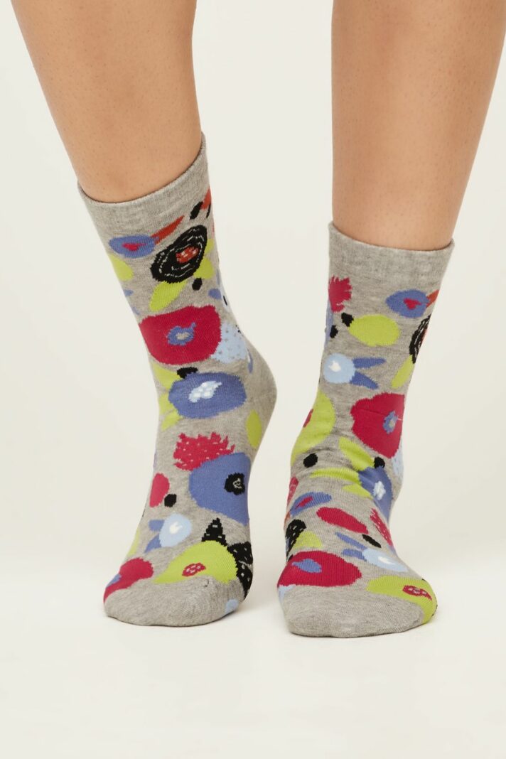 Thought dámské ponožky abstract floral gray marle
