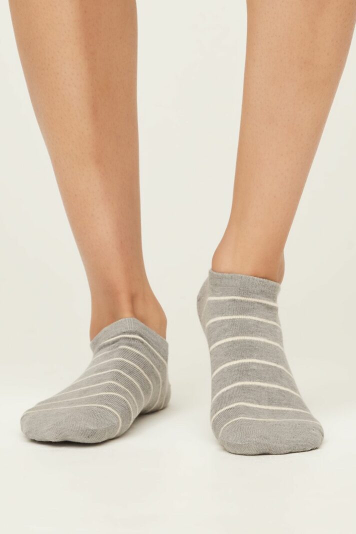 Thought dámské bambusové ponožky classic stripe mid gray