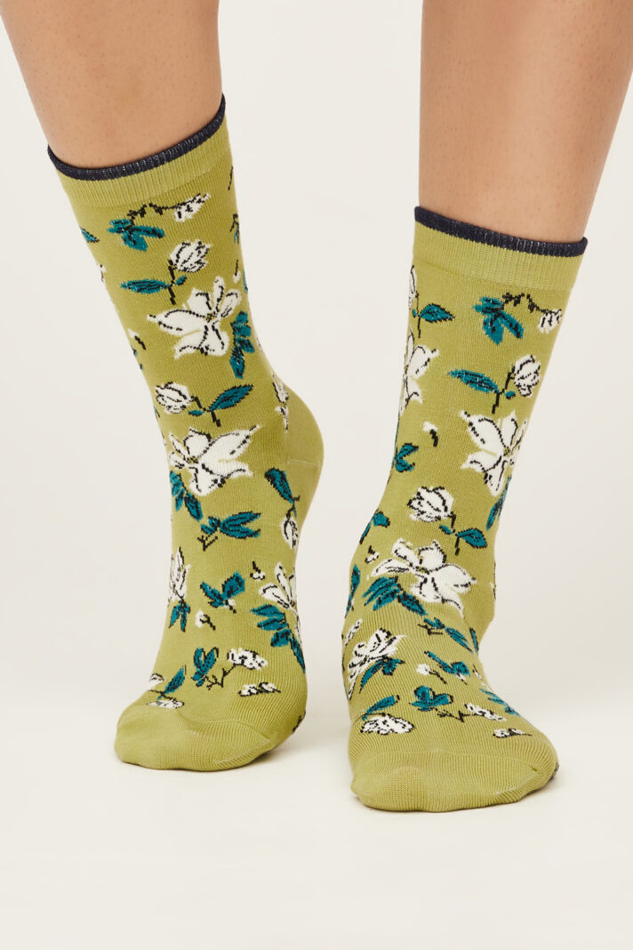 Thought dámské bambusové ponožky sketchy floral pea green