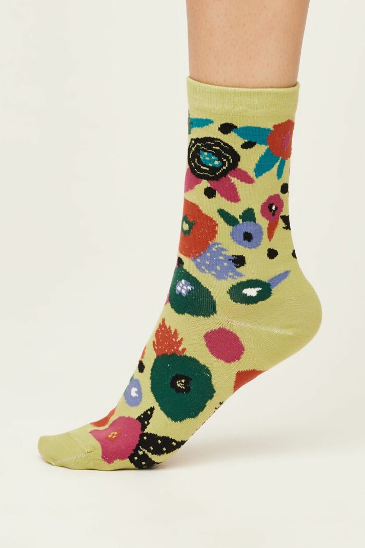 Thought dámské ponožky abstract floral pea green