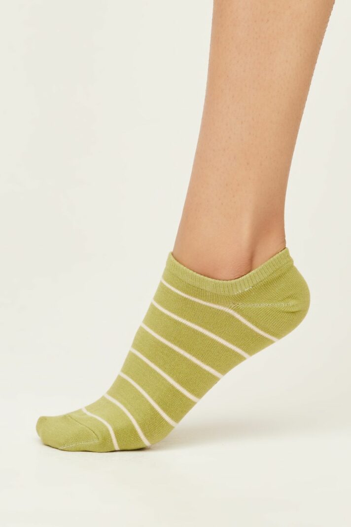 Thought dámské bambusové ponožky classic stripe pea green
