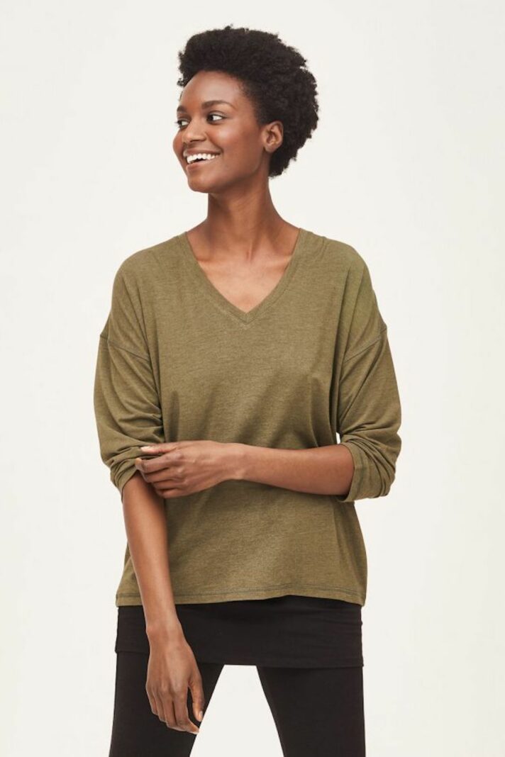 Thought top s modalem olive green