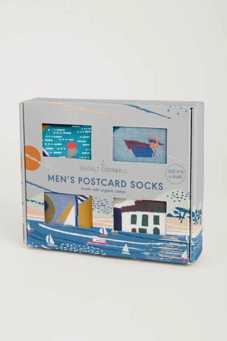 Seasalt Cornwall dárkové balení pánských ponožek postcard evocative