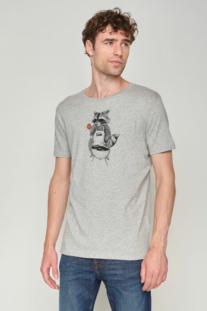 Greenbomb tričko raccoon bbq šedé