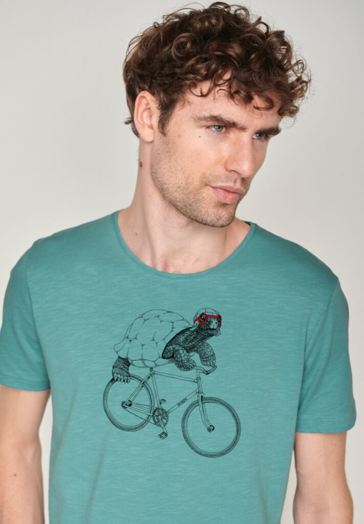 Greenbomb tričko bike turtle citadel blue