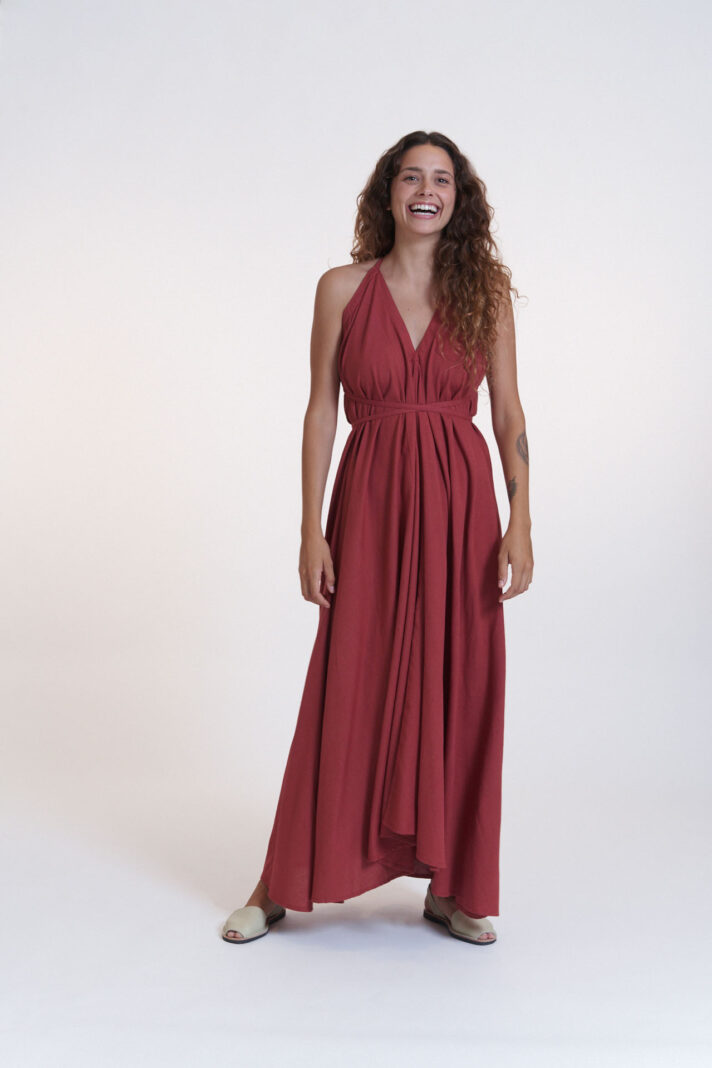 Suite13 maxi šaty daphne earth red