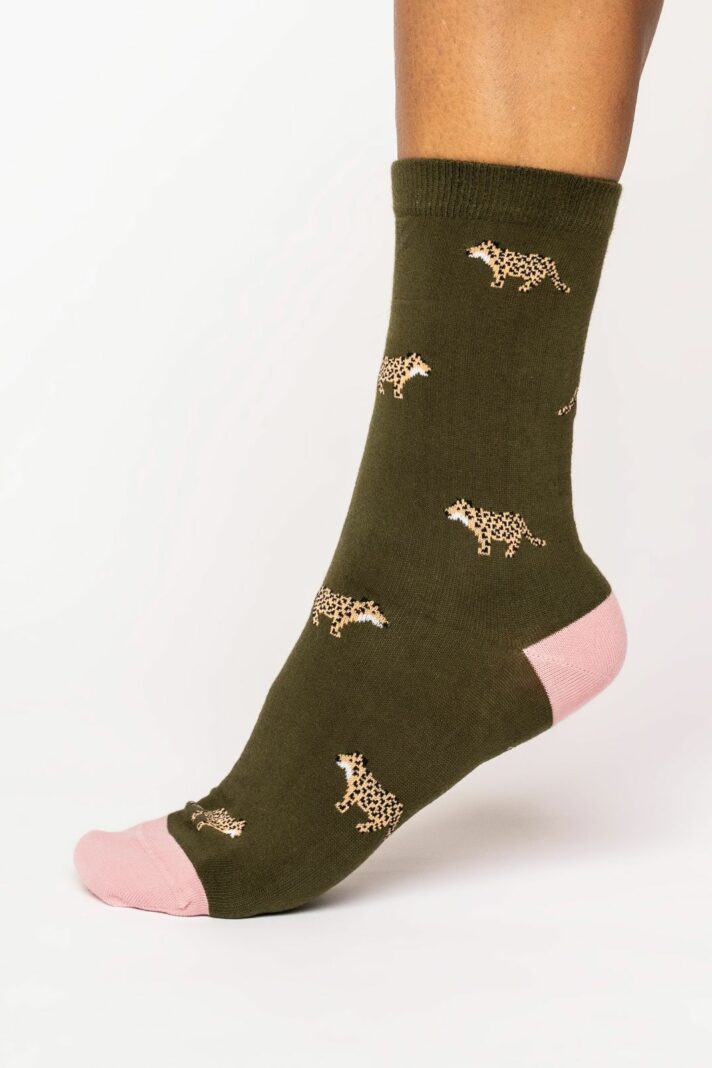 Thought dámské ponožky wild animals olive