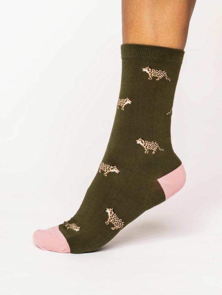 Thought dámské ponožky wild animals olive