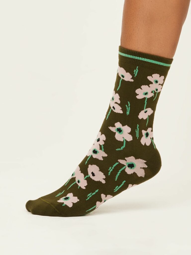 Thought dámské ponožky summer poppies olive