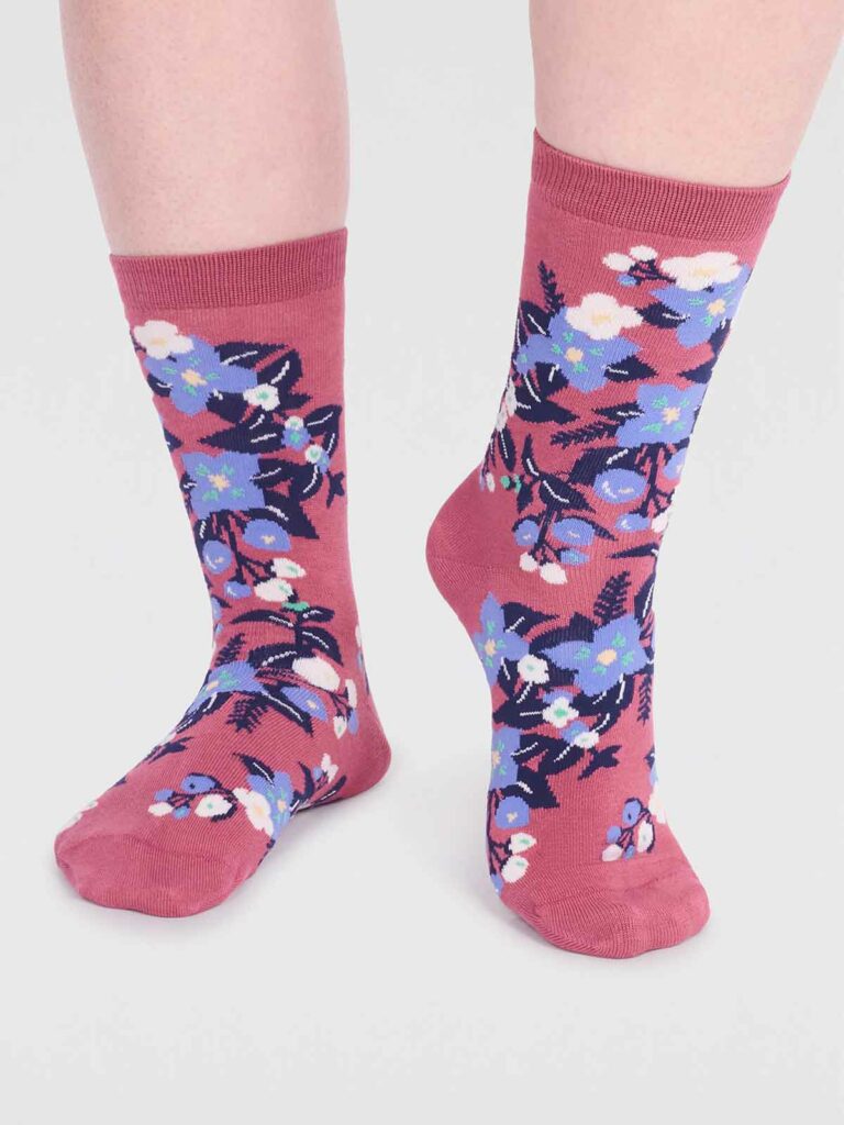 Thought dámské bambusové ponožky aria floral rose pink