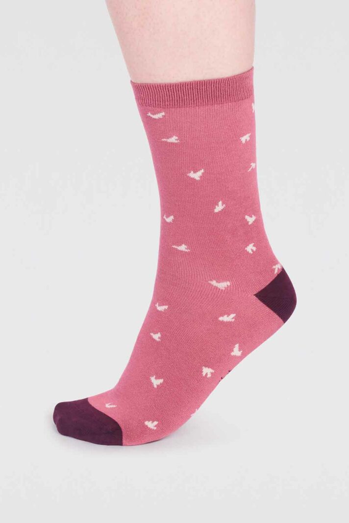 Thought dámské bambusové ponožky wren bird rose pink