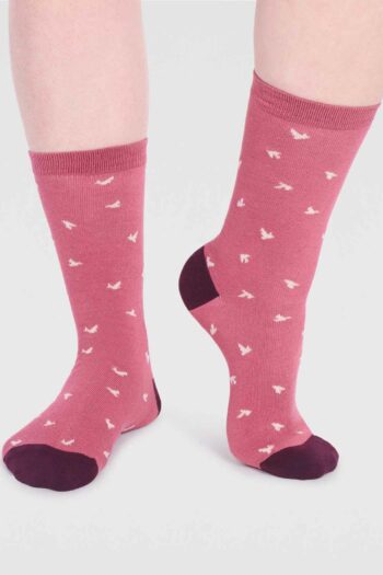 Thought dámské bambusové ponožky wren bird rose pink