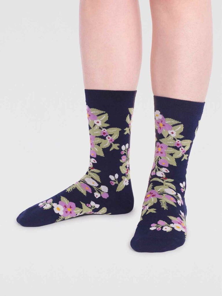 Thought dámské bambusové ponožky aria floral navy
