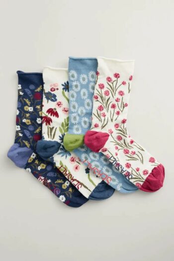 Seasalt Cornwall dárkové balení dámských ponožek sailor lightweight forgotten meadow