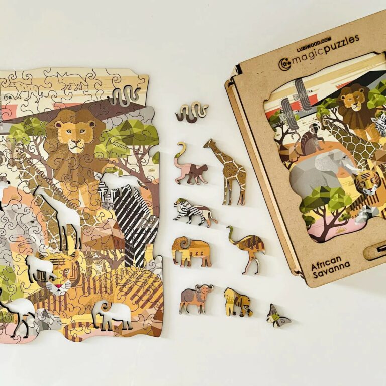 Lubiwood dřevěné puzzle african savanna box