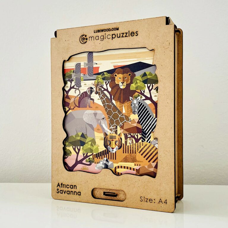 Lubiwood dřevěné puzzle african savanna box