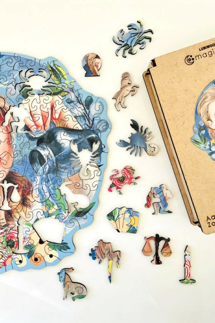 Lubiwood dřevěné puzzle zodiac vodnář box