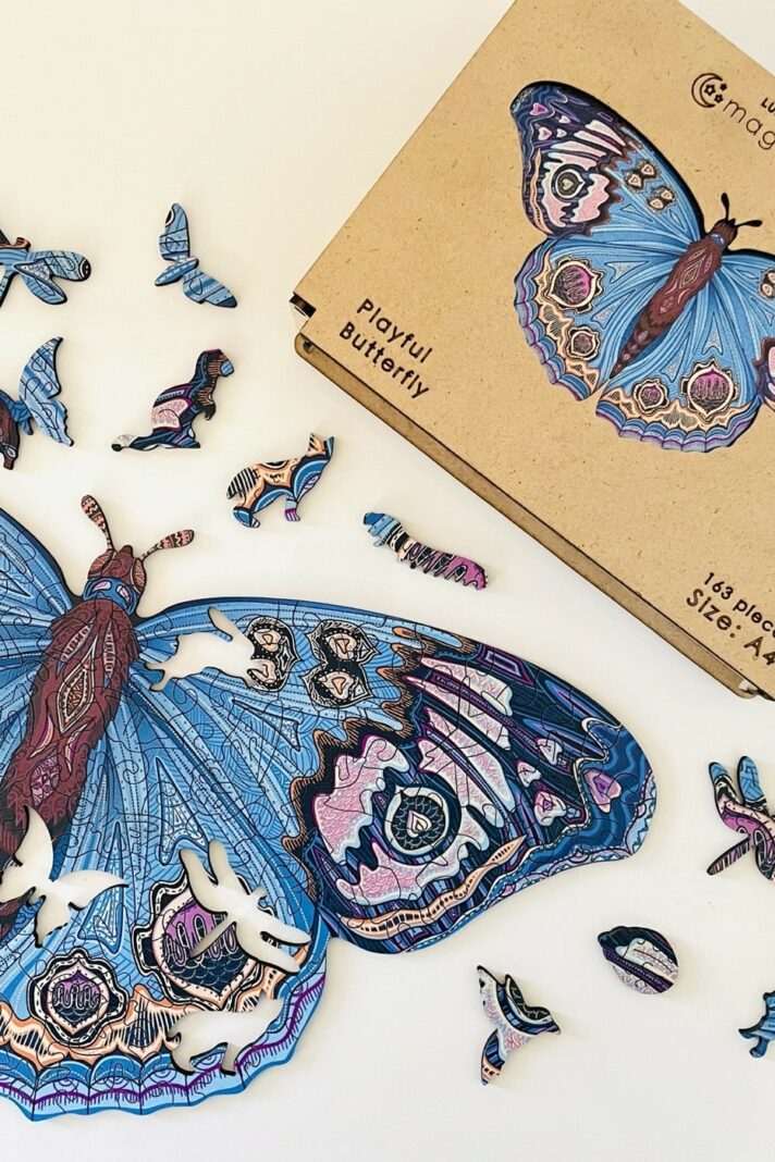 Lubiwood dřevěné puzzle playful butterfly box
