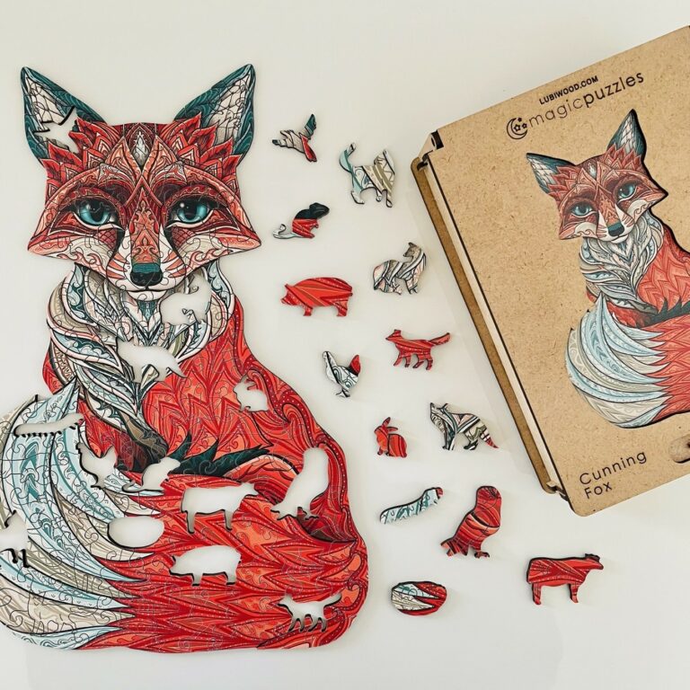 Lubiwood dřevěné puzzle cunning fox box