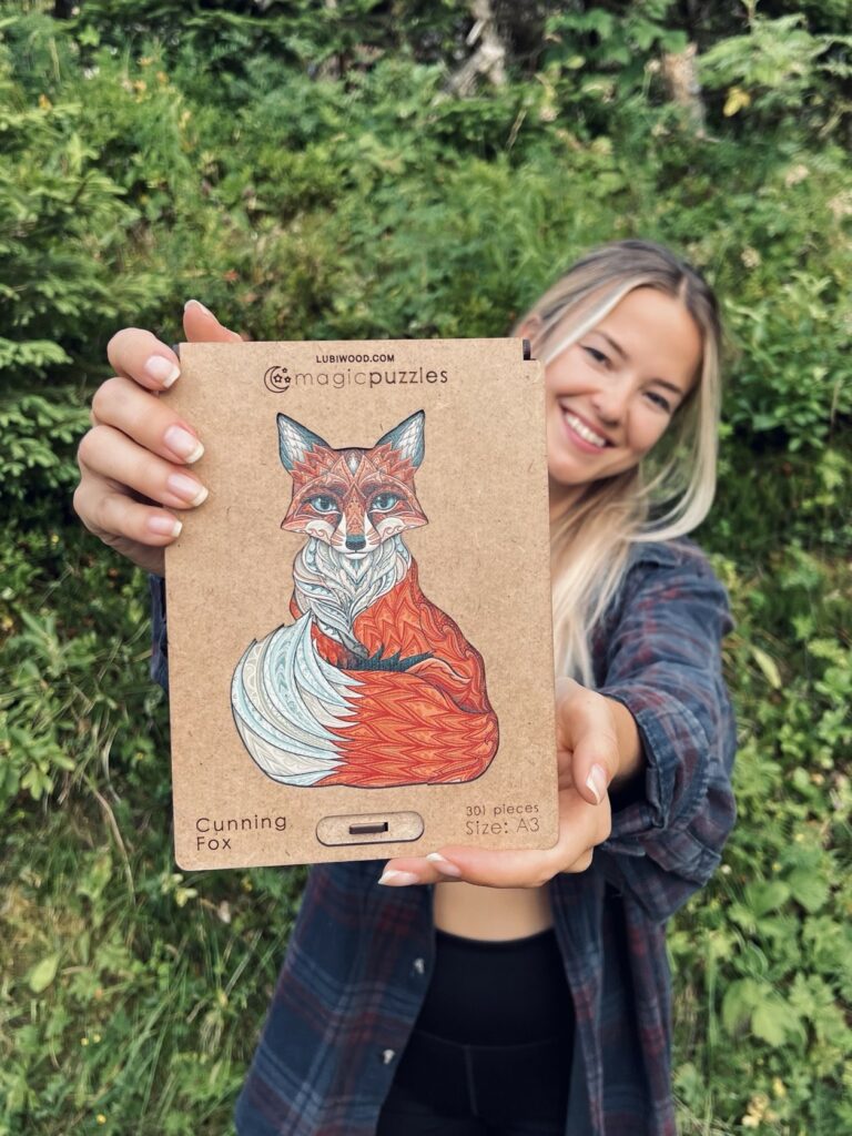 Lubiwood dřevěné puzzle cunning fox box