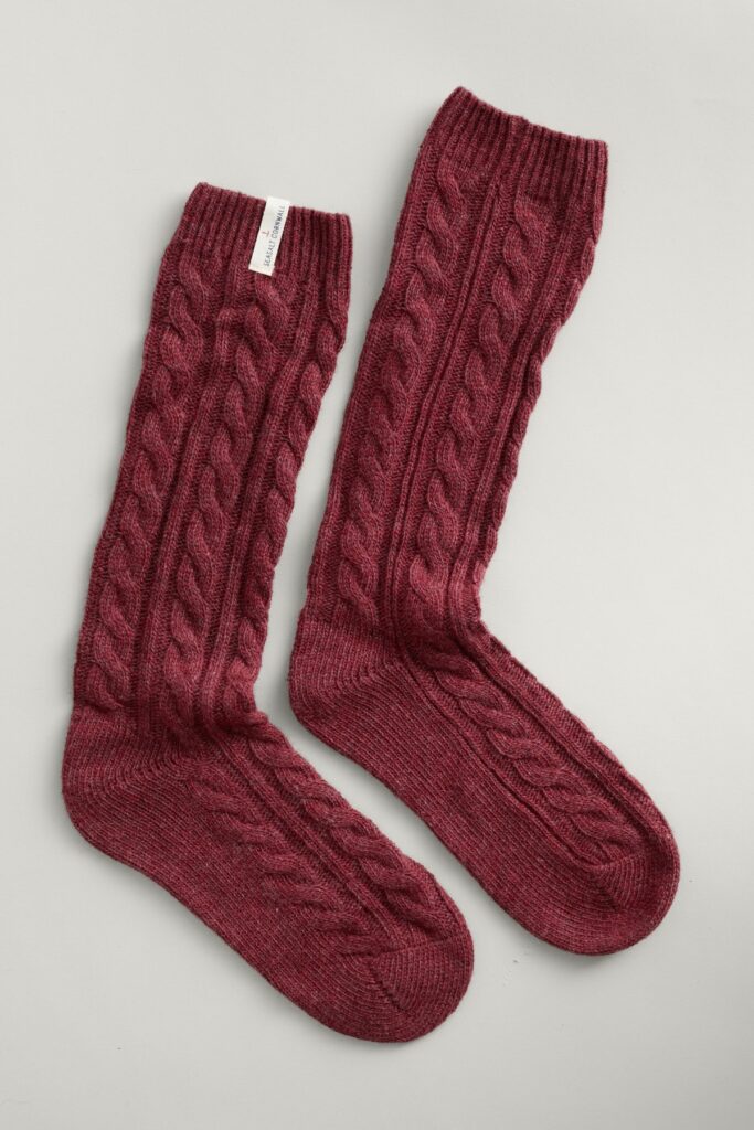 Seasalt Cornwall vlněné dámské ponožky house red