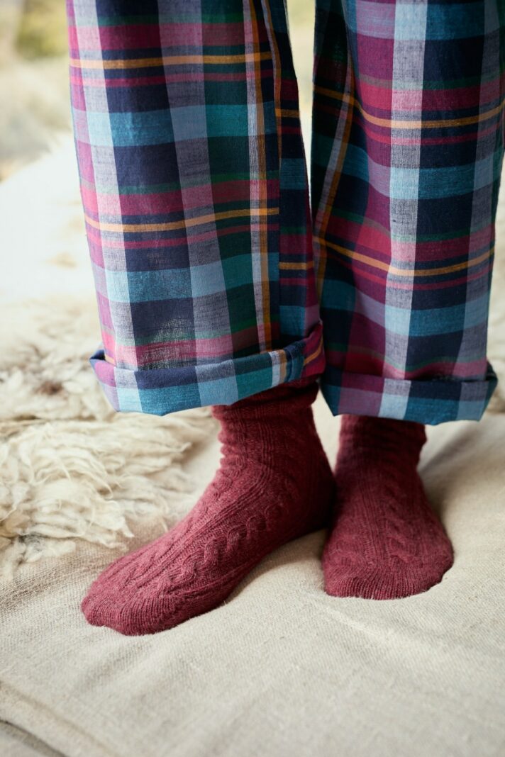 Seasalt Cornwall vlněné dámské ponožky house red