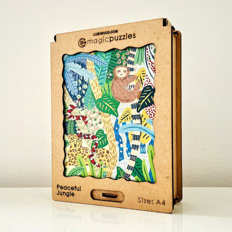 Lubiwood dřevěné puzzle peaceful jungle box