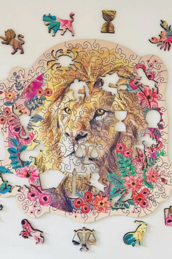 Lubiwood dřevěné puzzle zodiac lev box
